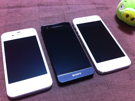 iPhone4S, Xperia SX, iPhone5