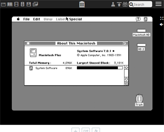 WebブラウザでMacOS System 7.0.1